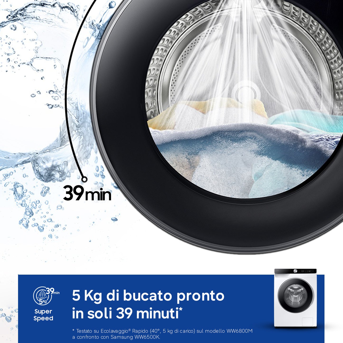 SAMSUNG BIANCO WW90DG6U85LKU3 | LAVATRICI | LAVATRICI CARICO FRONTALE | LAV. C/FRONTALE 9-9,99KG | L