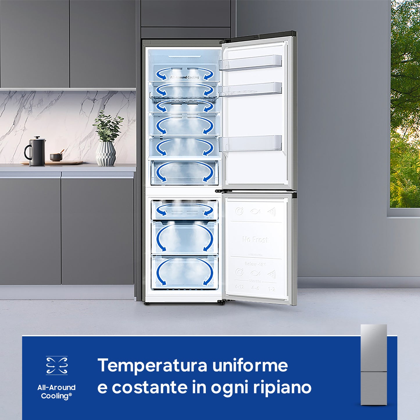SAMSUNG BIANCO RB33B610ESA | FRIGORIFERI | FRIGORIFERI COMBINATI | FRIGO COMBI NO FROST | COMBI 344L