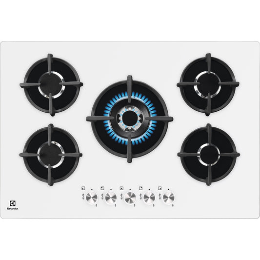 Electrolux BI   KGG7537W   | 75 cm - Nuova estetica Gas on Glass - 5 fuochi - Bruciatori ad alta eff