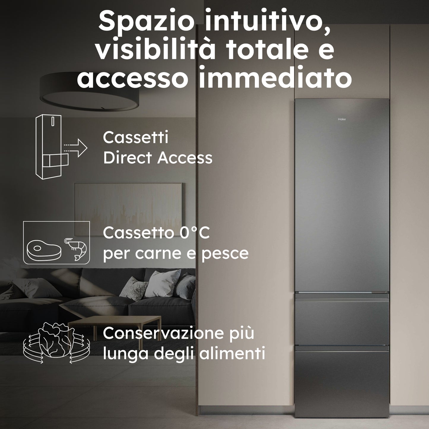 HAIER BIANCO HTR3620CNMG | FRIGORIFERI | FRIGORIFERI COMBINATI | FRIGO COMBI NO FROST | COMBI 3P. 41