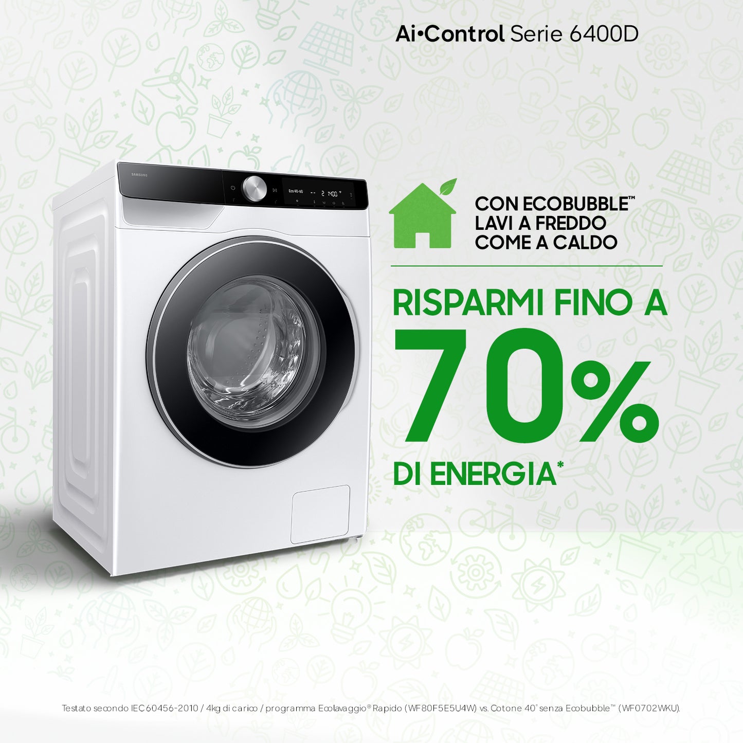 SAMSUNG TRANSF FS PROMO WW11DG6B25LKU3 | LAV.C/FRONT 11KG 1400GIRI CE.A-10% VAP. WIFI NERO