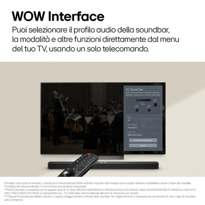 LG ELETTRONICA S60T | AUDIO | HOME CINEMA | SOUND BAR | SOUND BAR BT 3.1 340W C/SUBWOOFER WLSS NERO