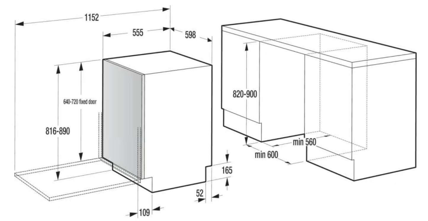 HISENSE INCASSO HV663A65 | LAVASTOVIGLIE INCASSO | LAVASTOV. INC. STANDARD(SOLO 60CM) | LAVASTOV.STA