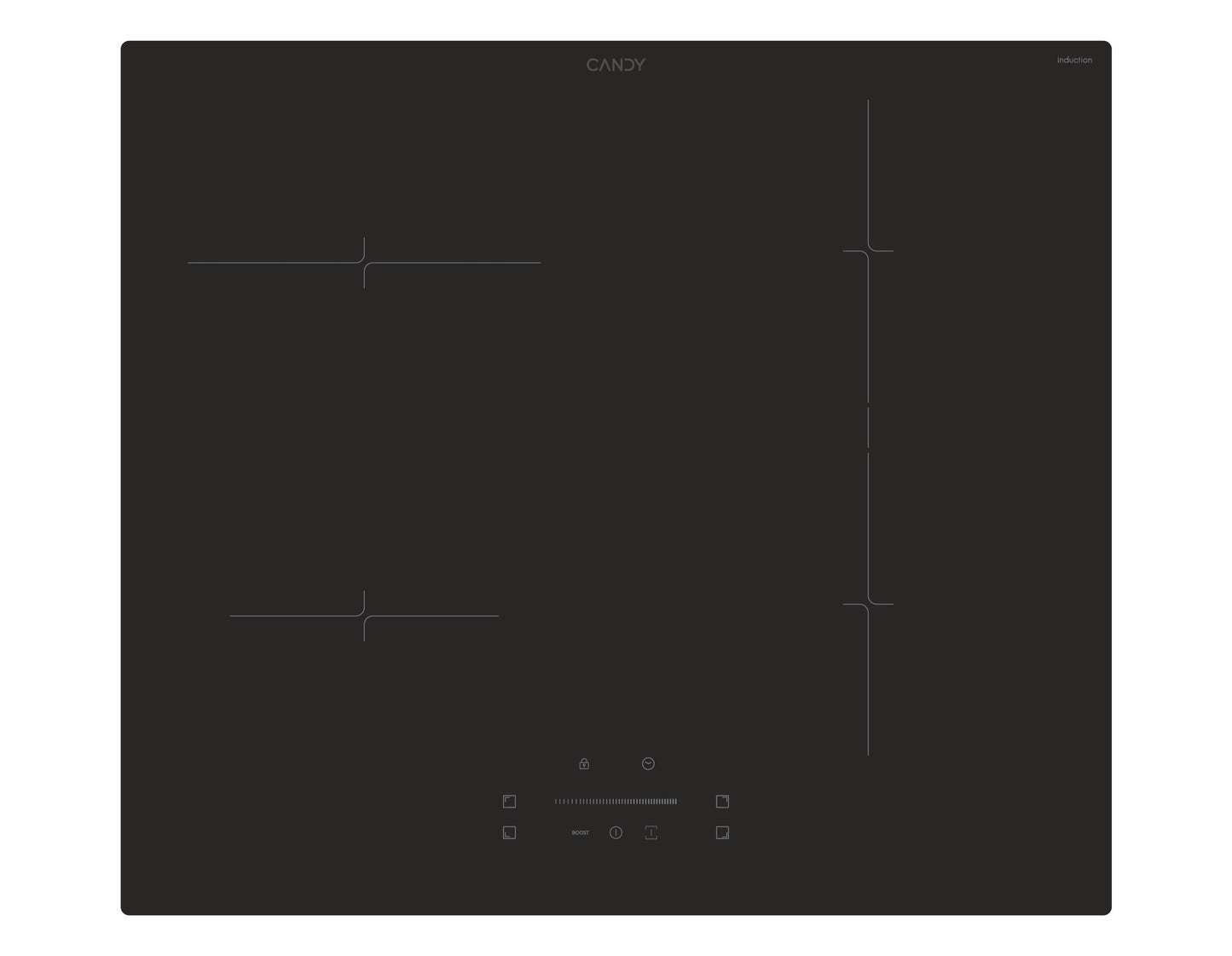 CANDY BI CTP643C/YEP|33803136|PIANO INDUZIONE 60 CM _INTERFACCIA CENTRAL SLIDER, 4 zone di cottura c