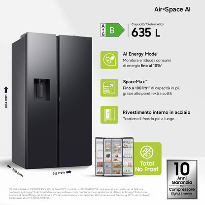 SAMSUNG BIANCO RS80F66KBFEF | FRIGORIFERI | SIDE BY SIDE | SIDE BY SIDE NO FROST | SBS 635LT CE.B NO