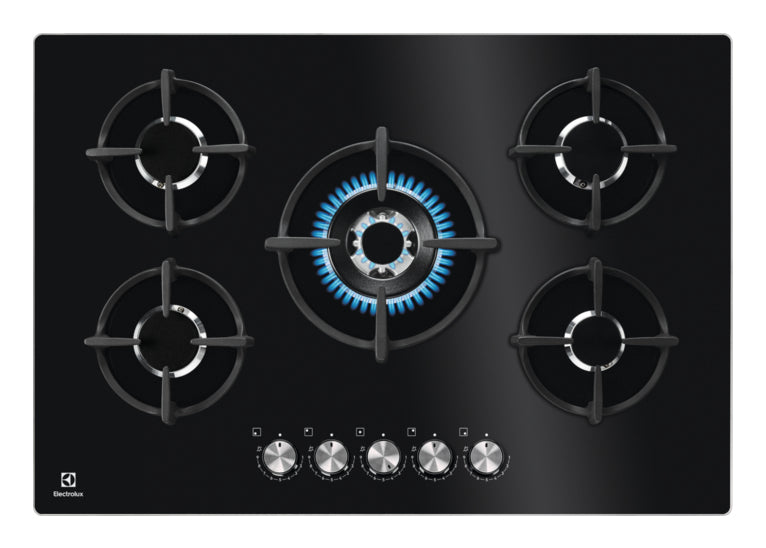 Electrolux BI   KGG75372K   | 75cm - Gas on Glass - STEP POWER - 5 fuochi - 1 Bruciatore Wok multico