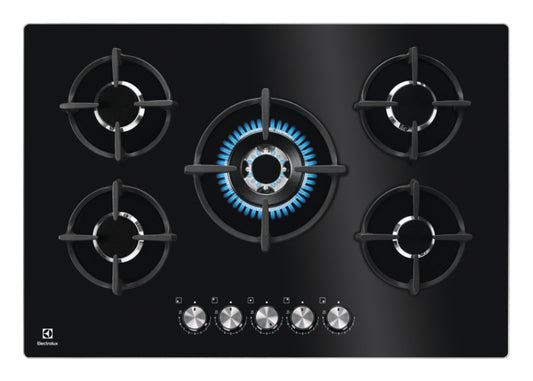 Electrolux BI   KGG75372K   | 75cm - Gas on Glass - STEP POWER - 5 fuochi - 1 Bruciatore Wok multico