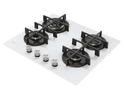 CANDY BI CVG6BR4WTW|33803481|Piano Gas Vetro Bianco ; da 60 cm; 4 fuochi; Big Rear DC 4 Bruciatore s