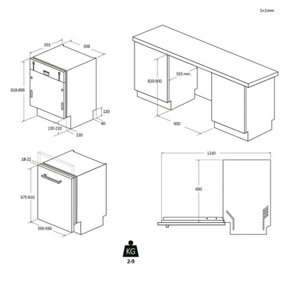 CANDY BI CS4E7L0W|32901624|Lavastoviglie 60 cm; Cernier sliding Classe Energetica : E ; 14 coperti;