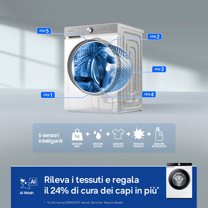 SAMSUNG BIANCO WW90DG6G94LKU3 | LAVATRICI | LAVATRICI PROFONDITA' RIDOTTA | LAV.SLIM FINO 48CM 8KG-O