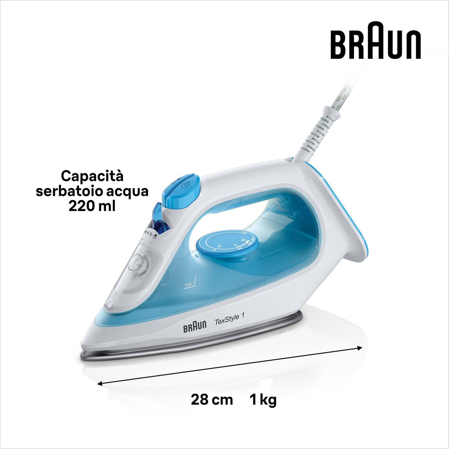 BRAUN PED SI1050BL | CASA | FERRI DA STIRO | FERRO VAPORE | FERRO VAPORE 2000W PIAST.NON STICK BIANC