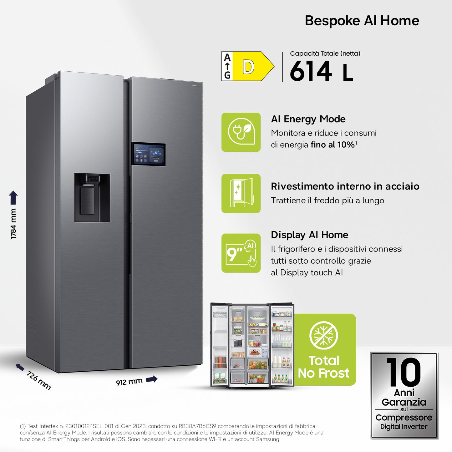 SAMSUNG BIANCO RS90F65EDTEF | FRIGORIFERI | SIDE BY SIDE | SIDE BY SIDE NO FROST | SBS 614LT CE.D NO