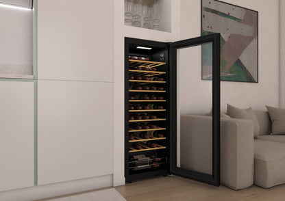 CANDY FS CWC058 | 34005571 | 1280x475x456 | 48x128cm, Classe G, finitura Glass Black, Ripiani Legno,