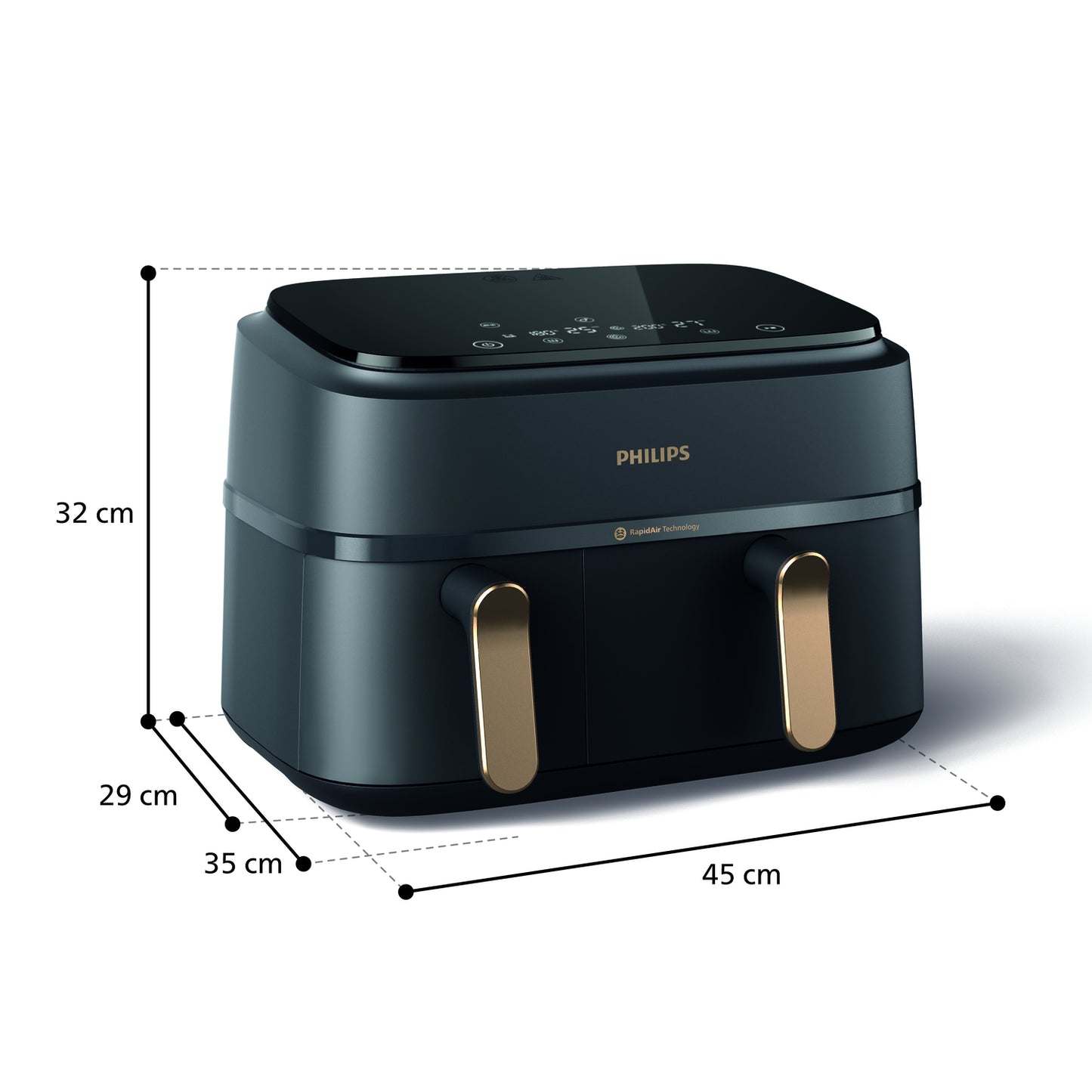 PHILIPS PED NA352 | CUCINA | COTTURA CIBI | FRIGGITRICI | FRIGGITRICE AD ARIA 2750W 2ZONE 9LT GREY/C