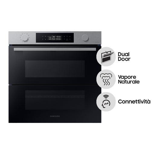 SAMSUNG SELECTION NV7B45403BS/U5 | Forno Samsung Dual Cook Flex_ Serie 4 76L, Dual Cook, 4 forni in