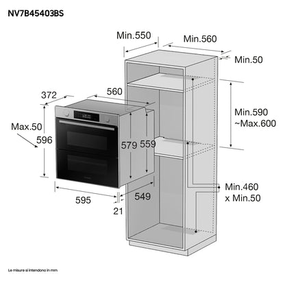 SAMSUNG SELECTION NV7B45403BS/U5 | Forno Samsung Dual Cook Flex_ Serie 4 76L, Dual Cook, 4 forni in