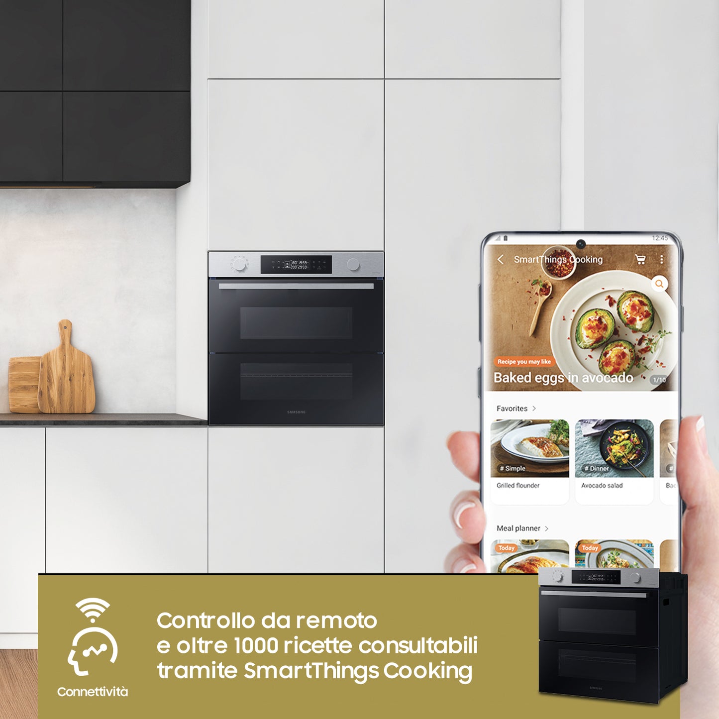 SAMSUNG SELECTION NV7B45403BS/U5 | Forno Samsung Dual Cook Flex_ Serie 4 76L, Dual Cook, 4 forni in