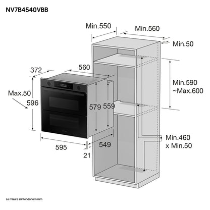 SAMSUNG SELECTION NV7B4540VBB/U5 | Forno Samsung Dual Cook Flex_ Serie 4 76L, Dual Cook, 4 forni in