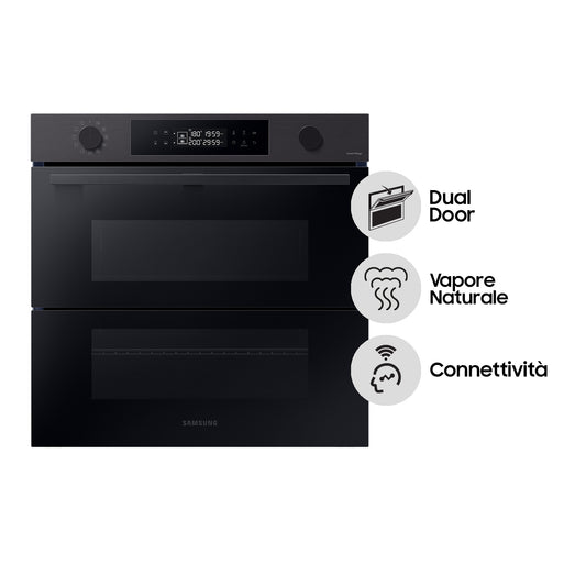 SAMSUNG SELECTION NV7B4540VBB/U5 | Forno Samsung Dual Cook Flex_ Serie 4 76L, Dual Cook, 4 forni in