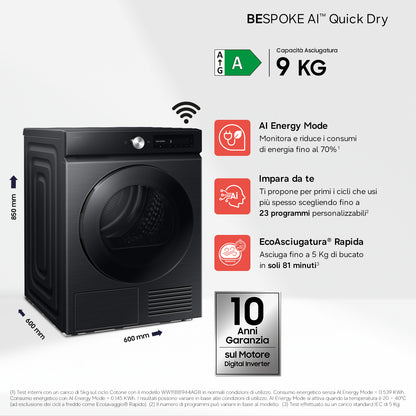 SAMSUNG BIANCO DV90DB7845GBU3 | ASCIUGATRICI | ASCIUGATRICI POMPA DI CALORE | ASCIUG. POMPA DI CALOR