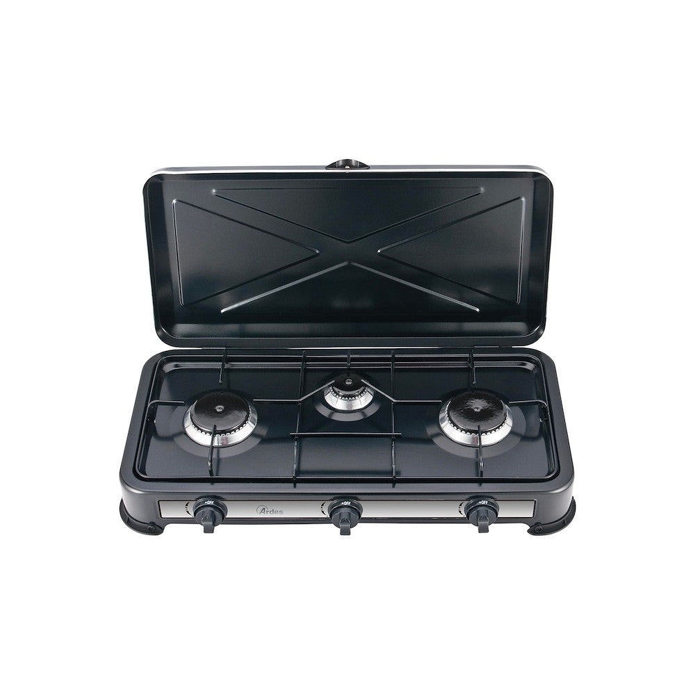 ARDES PED AR1FG03 | CUCINA | COTTURA CIBI | FORNELLI | FORNELLO A GAS GPL 3F 2900W SMALT. ACCIAIO NE