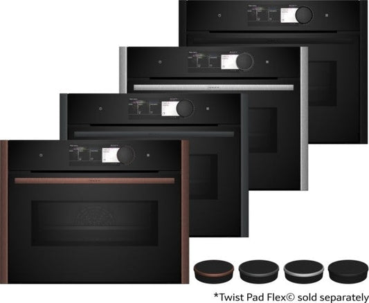 NEFF COLLECTION BI C29MY7MY0 | Forno compatto pirolitico combi microonde Flex Design, profili e mani