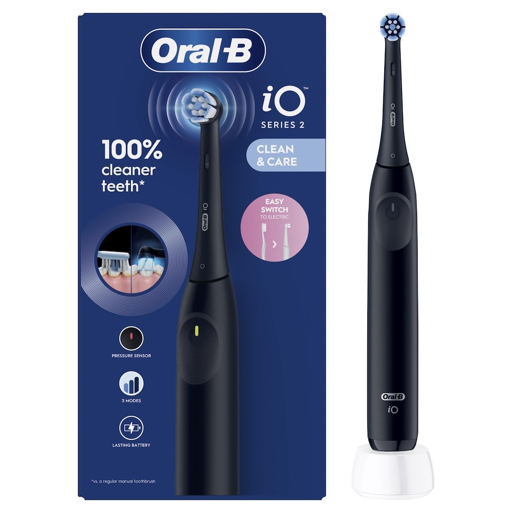 ORAL-B PED IO2CLEANANDCAREBLACK | CURA PERSONA | ORAL CARE | SPAZZOLINI ELETTRICI | SPAZZ.ELETT.3MOD
