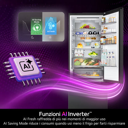 LG BIANCO GBBS322CPY | FRIGORIFERI | FRIGORIFERI COMBINATI | FRIGO COMBI NO FROST | COMBI 375LT CE.C