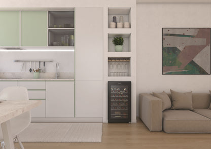 CANDY FS CWC033M | 34005572 | 850x475x456 | 48x85cm, Classe G, finitura Glass Black, Ripiani Acciaio