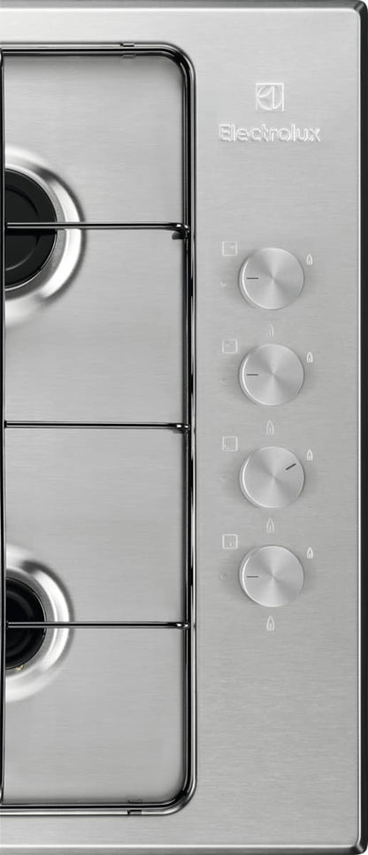 Electrolux BI   KGS6404SX   | 60 cm - Slim - Comandi Laterali - 4 fuochi gas - Bruciatori Fiamma Pur