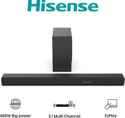 HISENSE ELETTRONICA HS3100 | AUDIO | HOME CINEMA | SOUND BAR | SOUND BAR 3.1 480W BT C/SUBWOOFER NER