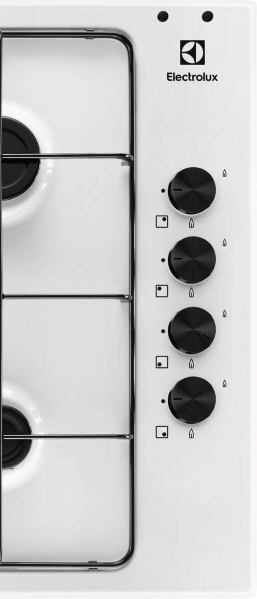 Electrolux BI   KGS6404W   | 60 cm - Slim - Comandi Laterali - 4 fuochi gas - Bruciatori Fiamma Pura