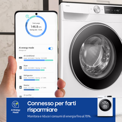 SAMSUNG BIANCO WW90DG6U25LEU3 | LAVATRICI | LAVATRICI CARICO FRONTALE | LAV. C/FRONTALE 9-9,99KG | L