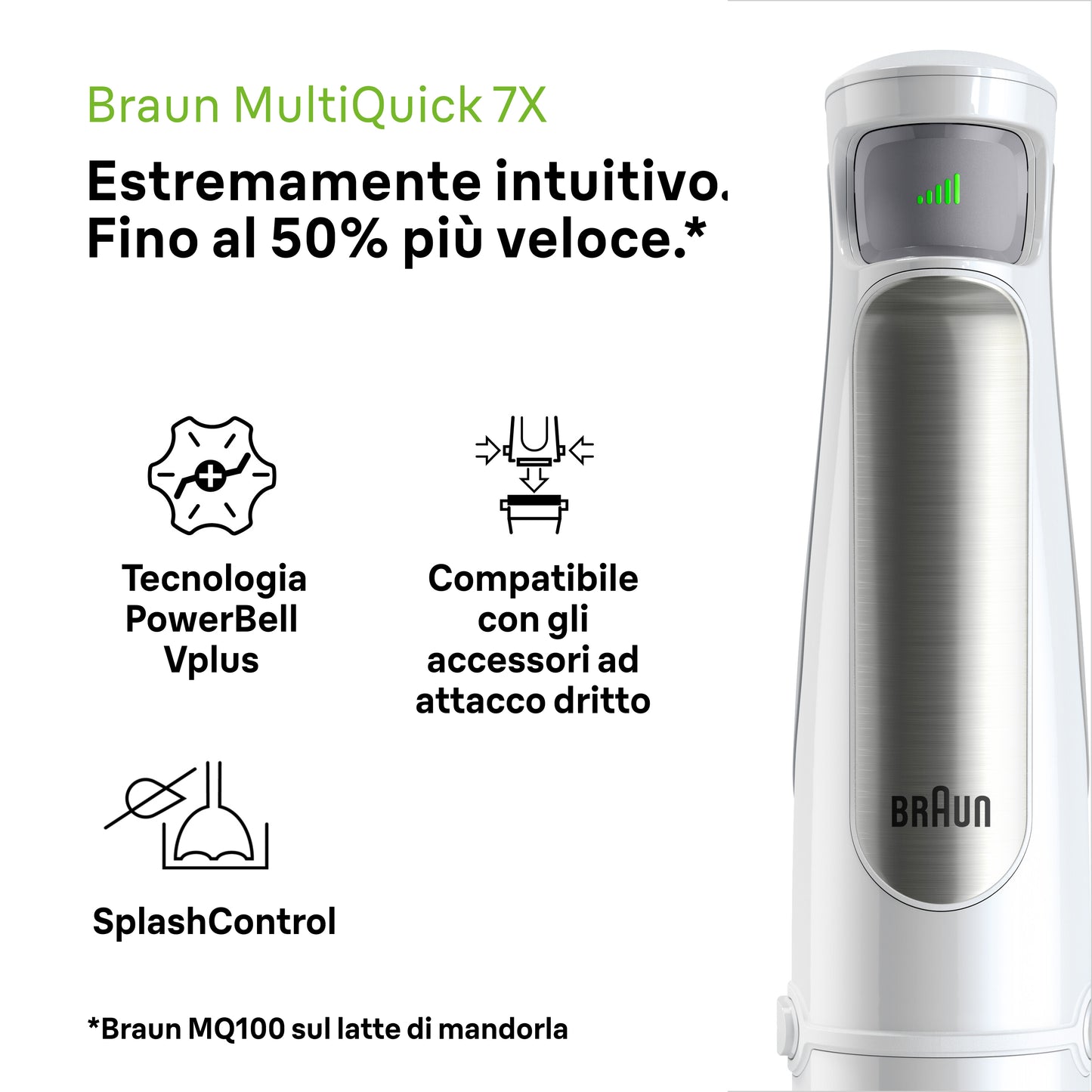 BRAUN PED MQ7035IWH | CUCINA | PREPARAZIONE CIBI | FRULLATORE A IMMERSIONE | MINIPIMER 1000W 0.6LT M
