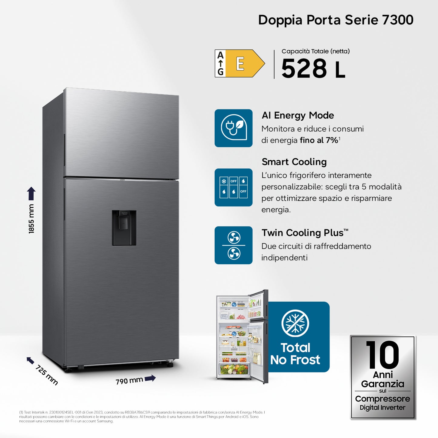 SAMSUNG TRANSF FS PROMO RT53DG7B14S9EF | FRIGO 2P.528LT L79CM CE.E NOFROST DISP. WIFI INOX