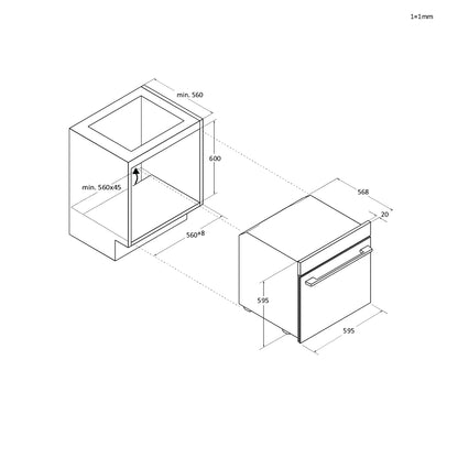 CANDY BI CA6N3T1HTB|33703858|Forno elettrico ventilato Finiture Vetro Nero, Classe Energetica A+, Ca