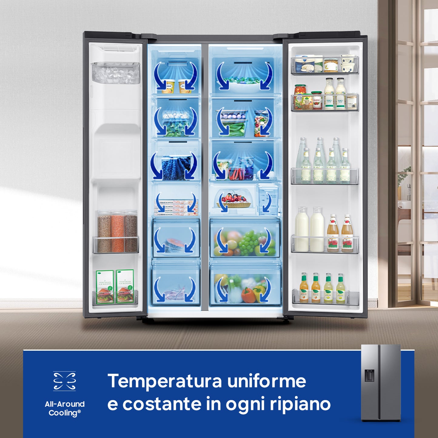 SAMSUNG BIANCO RS70F65KETEF | FRIGORIFERI | SIDE BY SIDE | SIDE BY SIDE NO FROST | SBS 635LT CE.E NO