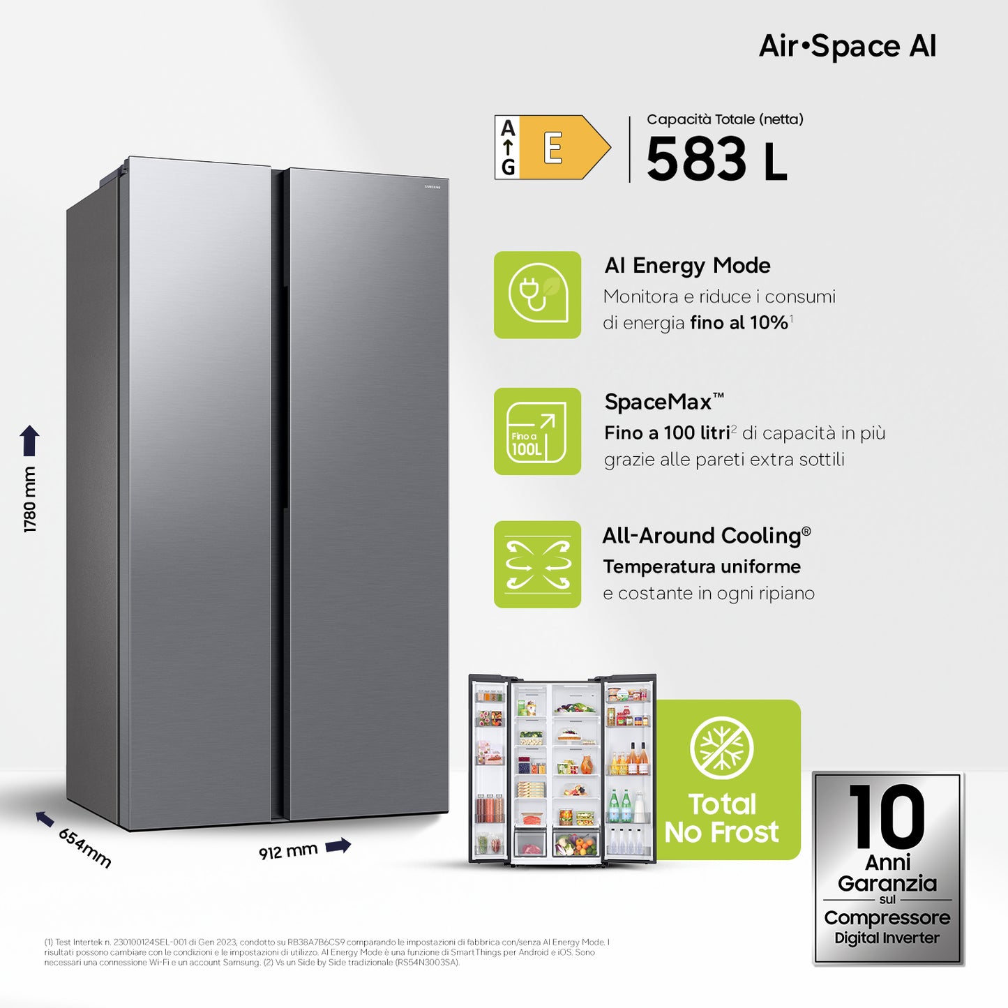 SAMSUNG BIANCO RS57DG400EM9EF | FRIGORIFERI | SIDE BY SIDE | SIDE BY SIDE NO FROST | SBS 583LT CE.E