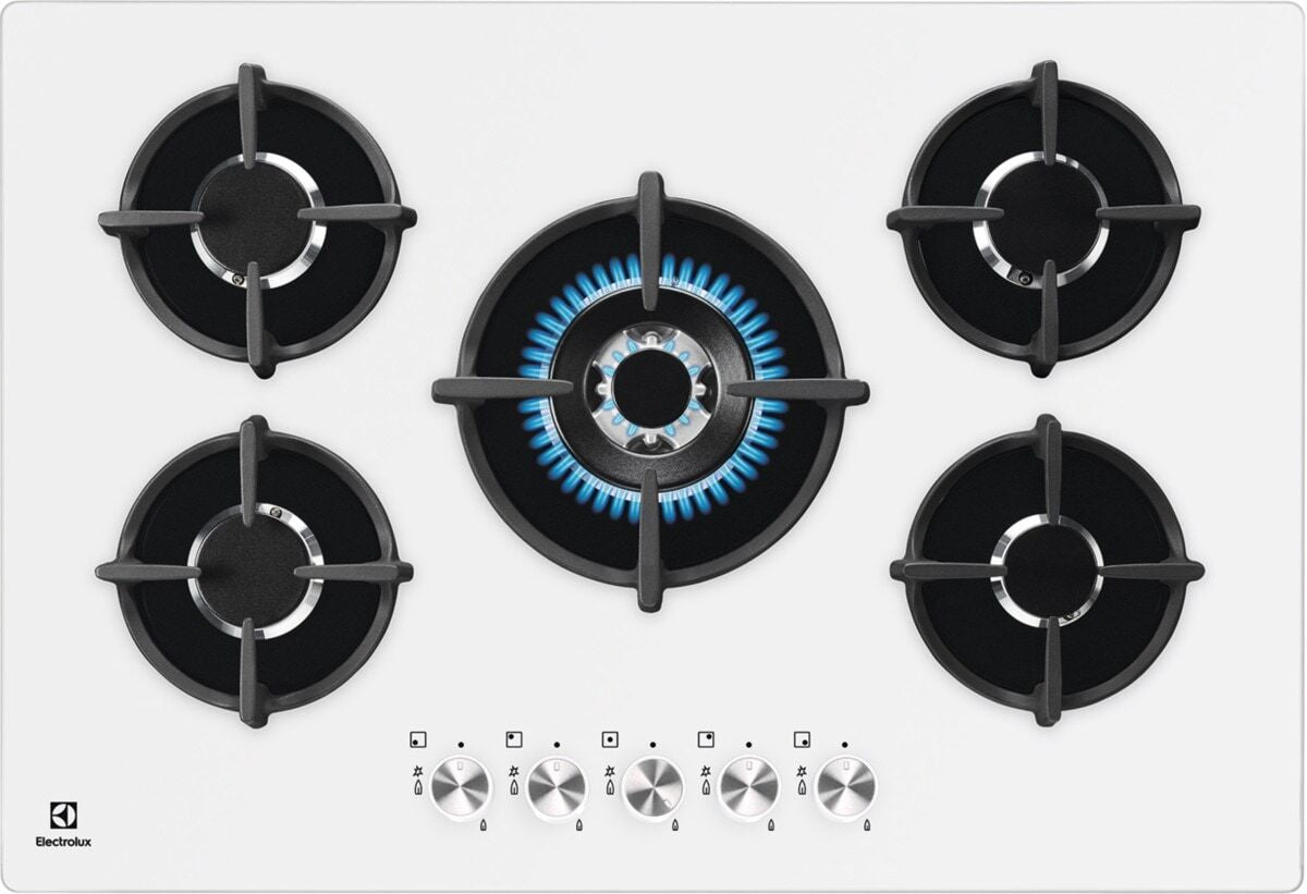 Electrolux BI   KGG7537W   | 75 cm - Nuova estetica Gas on Glass - 5 fuochi - Bruciatori ad alta eff