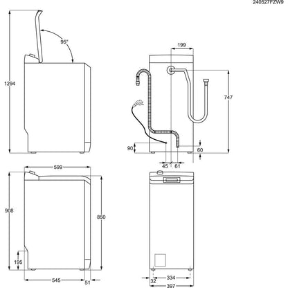 ELECTROLUX BIANCO EW7T337A | LAVATRICI | LAVATRICI CARICO DALL'ALTO | LAV. C/ALTO 7-7,99KG | LAV.C/A