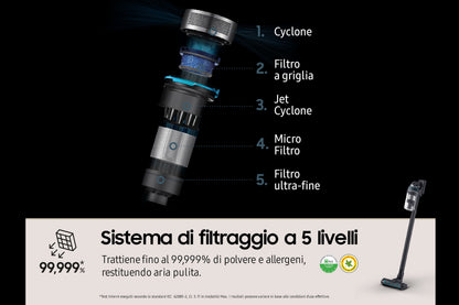 SAMSUNG PED VS20C852FTB | CASA | ASPIRAZIONE | SCOPE RICARICABILI | SCOPA RIC. S/SACCO 25.2V INV.CIC