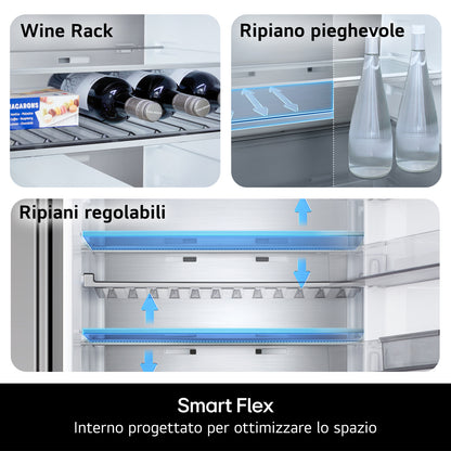 LG BIANCO GBBS322CPY | FRIGORIFERI | FRIGORIFERI COMBINATI | FRIGO COMBI NO FROST | COMBI 375LT CE.C