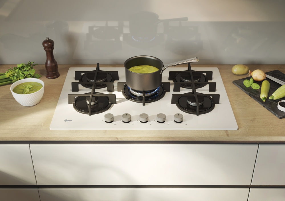 HOOVER BI  HVG74C3W | 33803509 | New Collection 3 | 5 fuochi gas;Griglie Ghisa;Bruciatore doppia cor