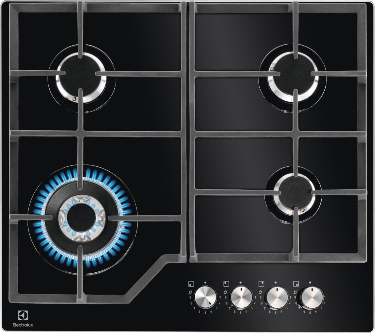 Electrolux BI   KGG64362K   | 60 cm - Nuova estetica Gas on Glass - Step Power - 4 fuochi - Bruciato