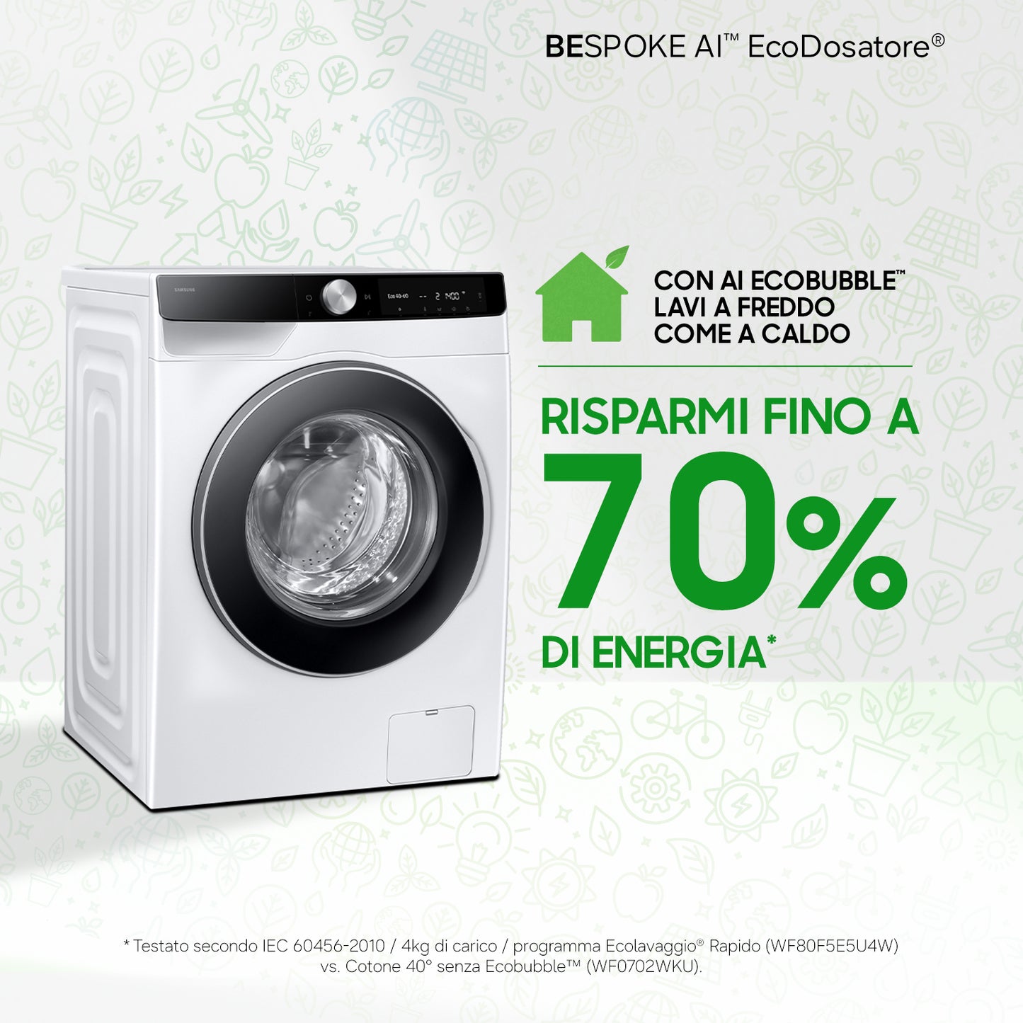 SAMSUNG BIANCO WW90DG6G94LKU3 | LAVATRICI | LAVATRICI PROFONDITA' RIDOTTA | LAV.SLIM FINO 48CM 8KG-O