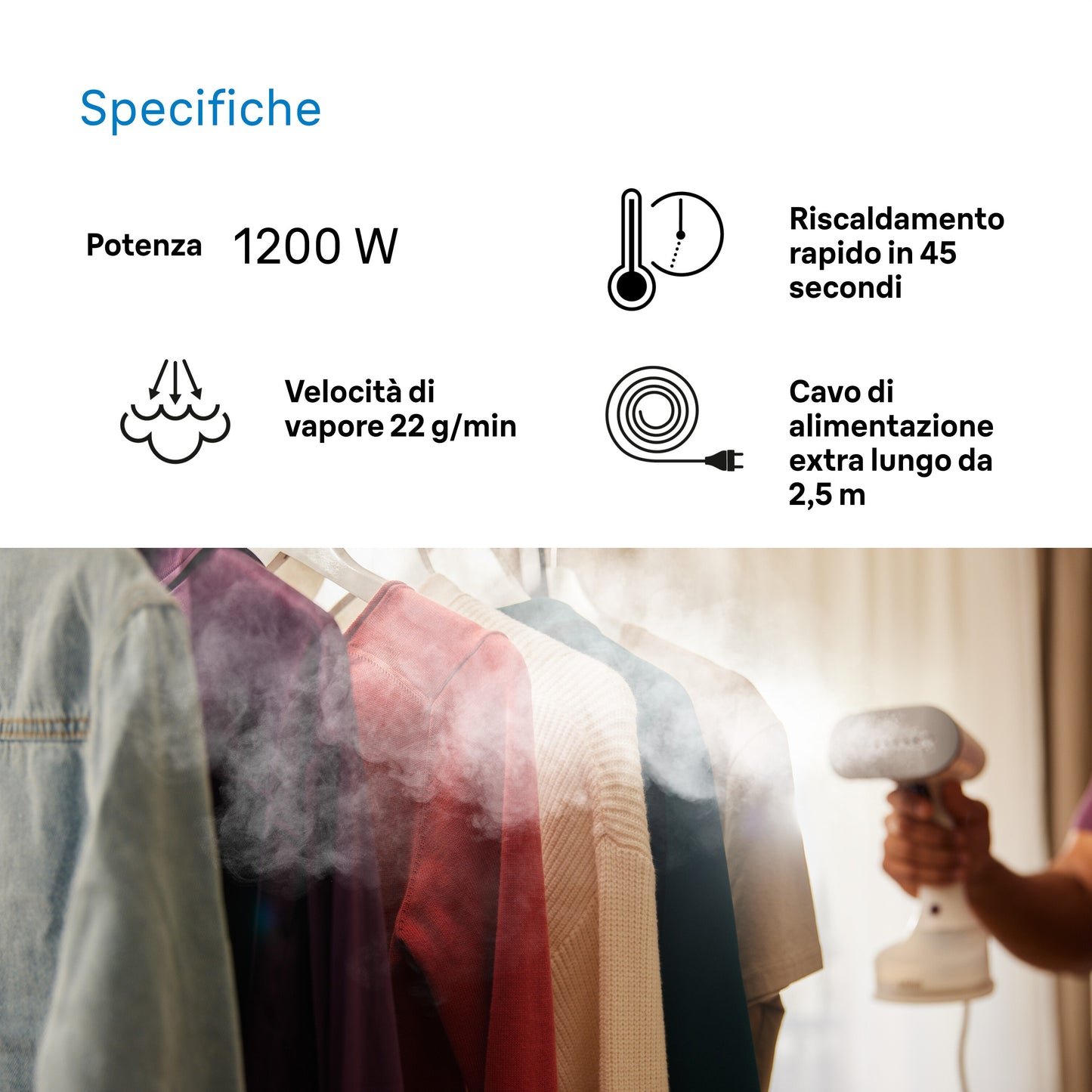 BRAUN PED GS5011PU | CASA | FERRI DA STIRO | FERRO VERTICALE | STIRATORE VERTICALE 1200W QUICKSTYLE