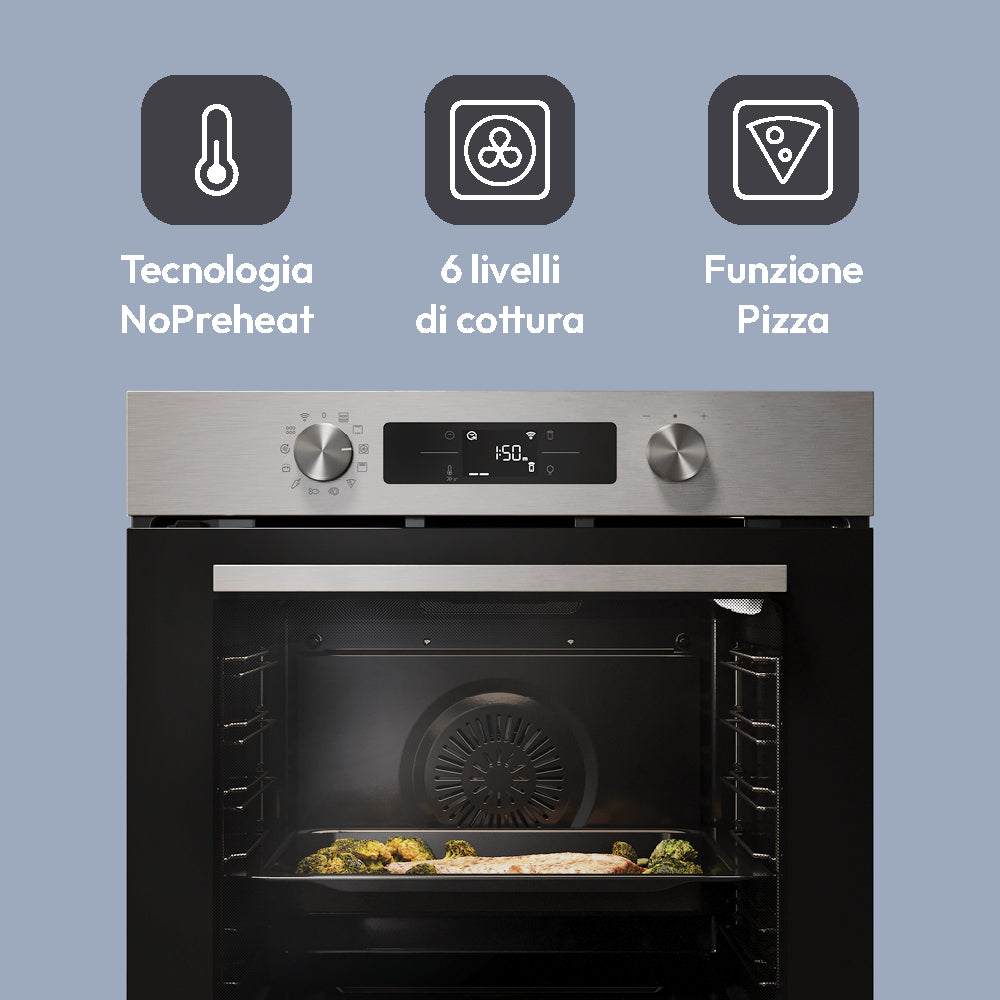 CANDY BI CA6N3B3EHTX|33703985|Forno elettrico multifunzione Finiture Vetro Nero e Acciaio Inox, Clas