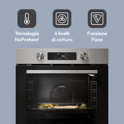 CANDY BI CA6N3B3EHTX|33703985|Forno elettrico multifunzione Finiture Vetro Nero e Acciaio Inox, Clas