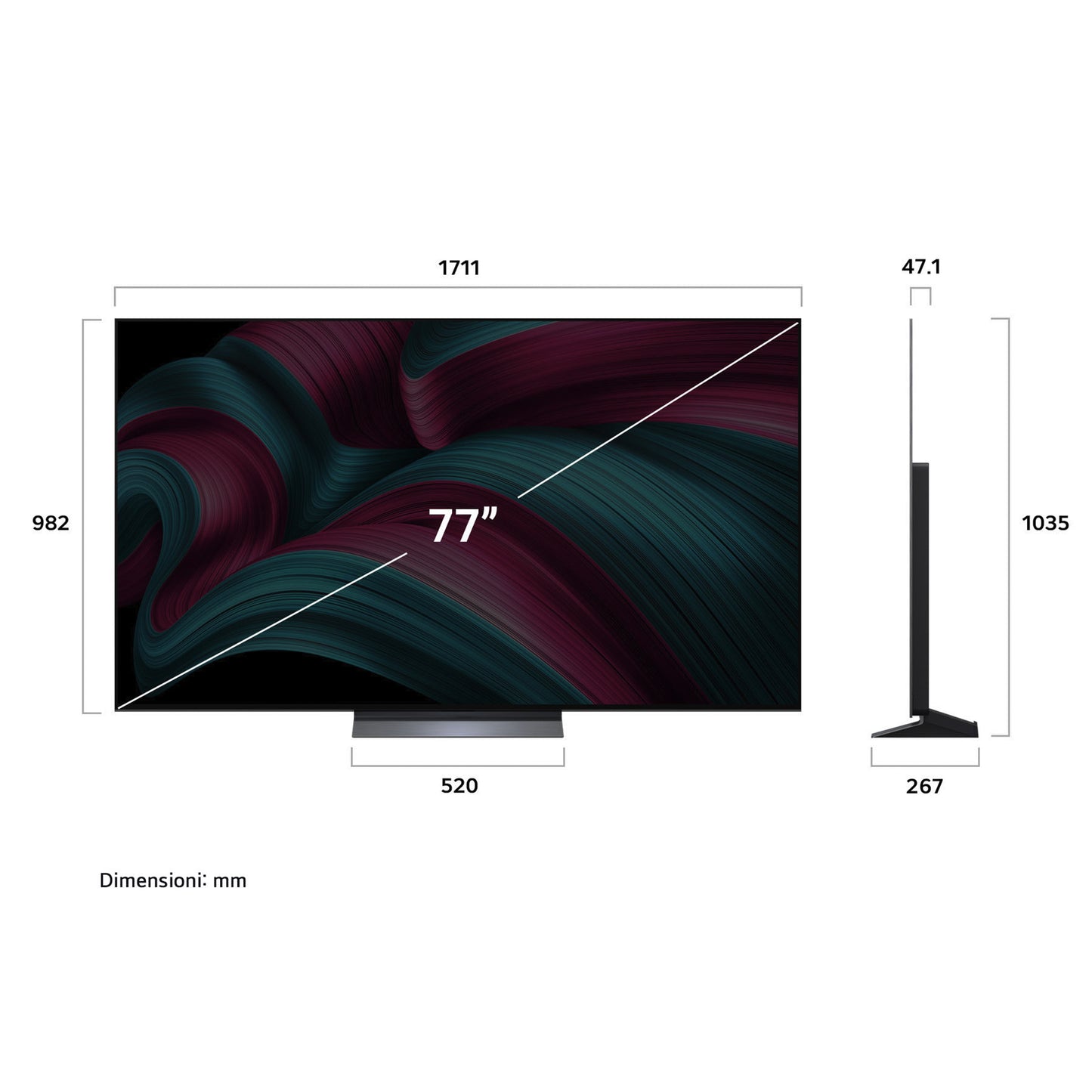 LG ELETTRONICA OLED77C55LA | TV | TV OLED | TV OLED 70" - 79" | TV OLED EVO 77"UHD 4K DVBT2/S2 SMART