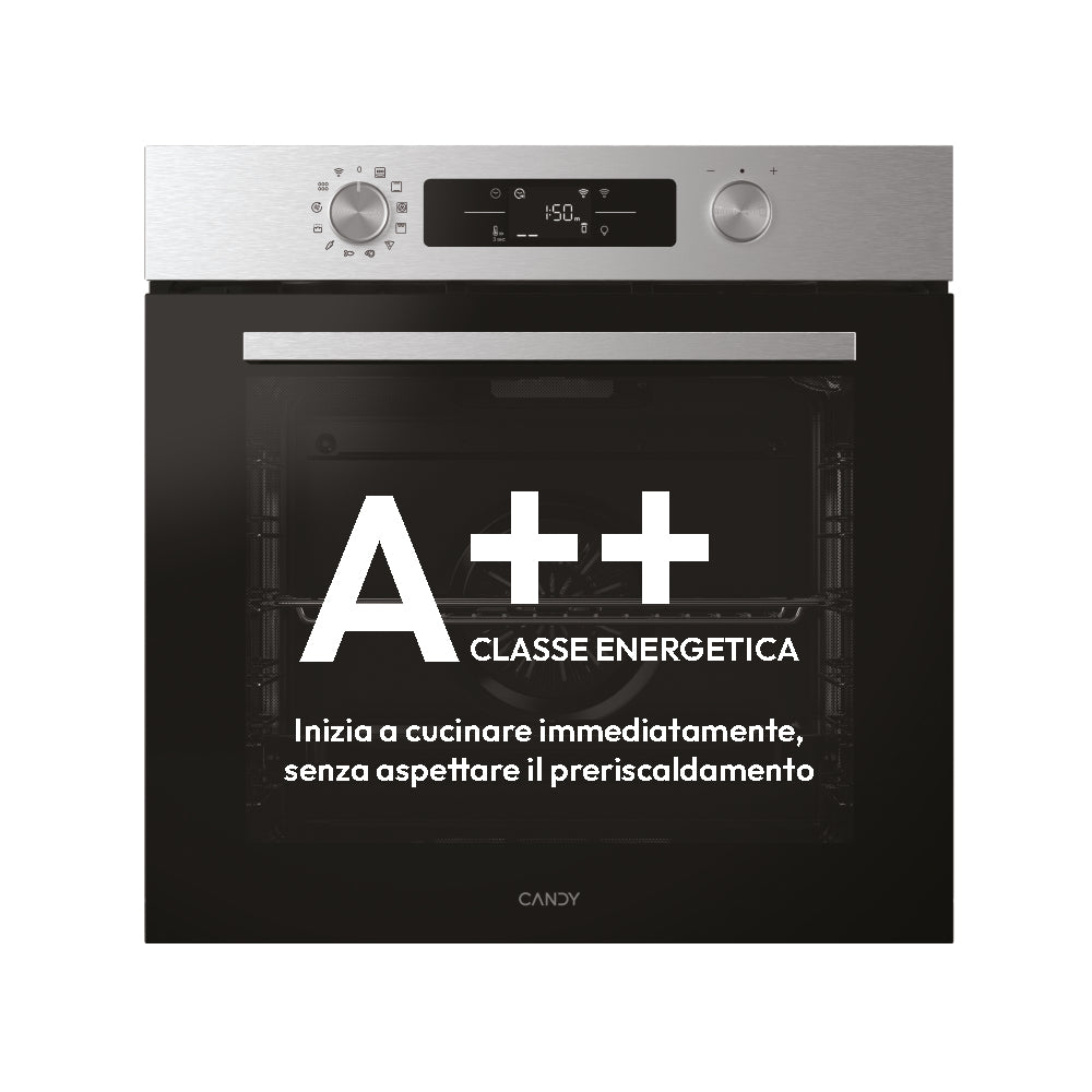 CANDY BI CA6N3B3EHTX|33703985|Forno elettrico multifunzione Finiture Vetro Nero e Acciaio Inox, Clas